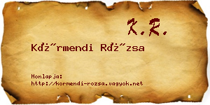 Körmendi Rózsa névjegykártya