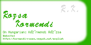 rozsa kormendi business card